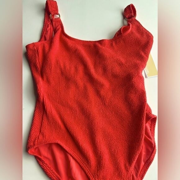 Michael Kors Logo Underwire One-Piece Women's Swimsuit,New size sangria 8 - Picture 5 of 10